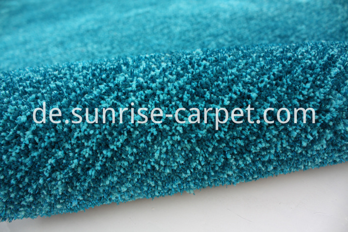 Microfiber with viscose short pile carpet blue color